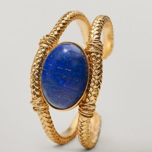 massimo dutti Elegant Gold and Blue Stone  Bracelet